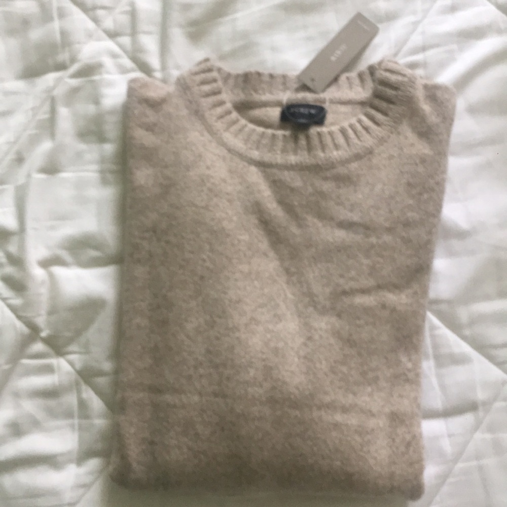 Rugged merino wool heather crew neck sweater